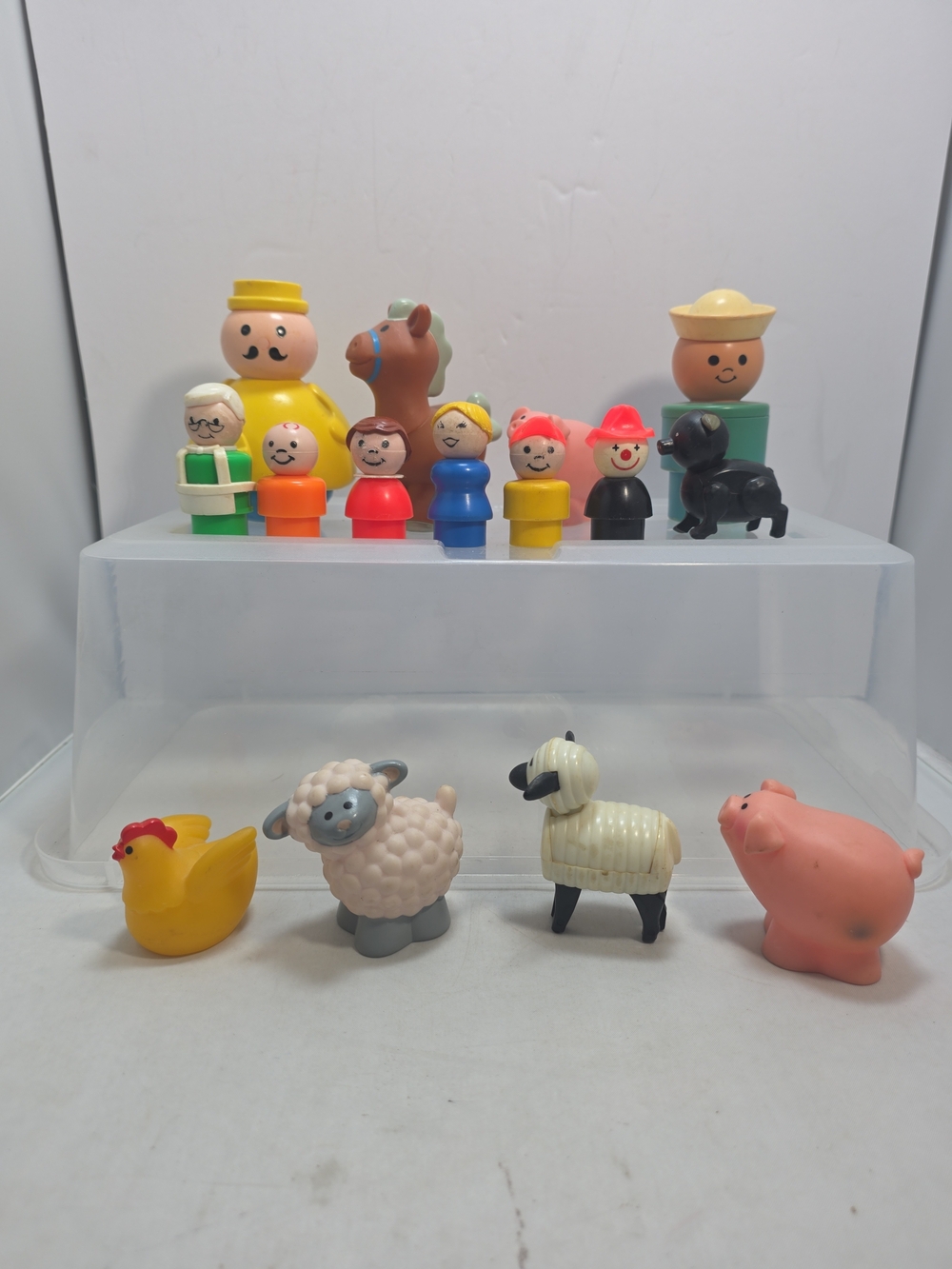 Vintage Fisher Price Little People Figures Animals Lot of 15 Farm Family (A4)